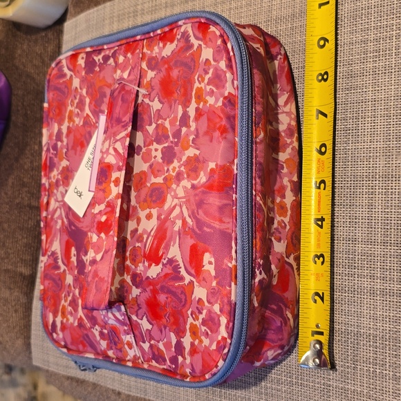 BELK BRAND WOMEN'S PINK & RED FLORAL MAKEUP COSMETIC BAG - Picture 5 of 9